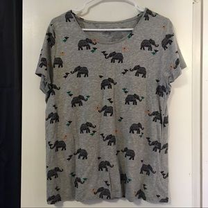 Ann Taylor Factory T-shirt - Black Elephant